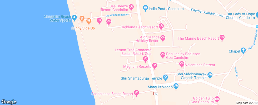 Отель Seashell Beach Suites на карте Индии