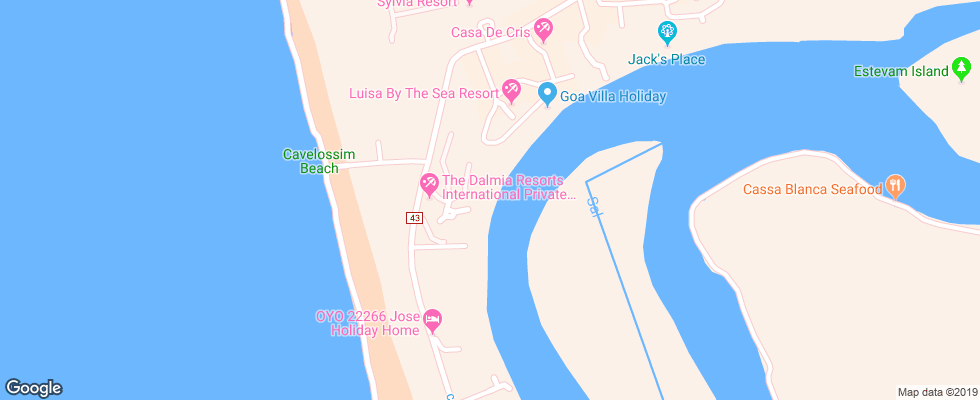 Отель Shikara Beach Resort на карте Индии