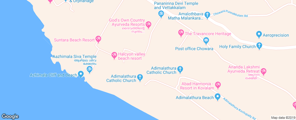 Отель Somatheeram Ayurvedic Resort на карте Индии