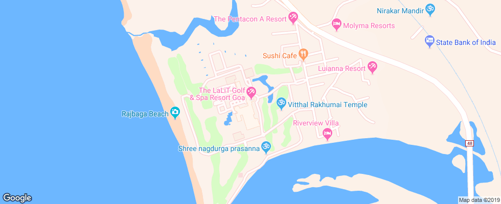 Отель The Lalit Golf & Spa Resort Goa на карте Индии