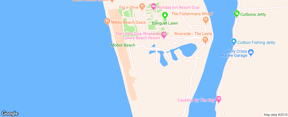 Отель The Leela Goa на карте Индии