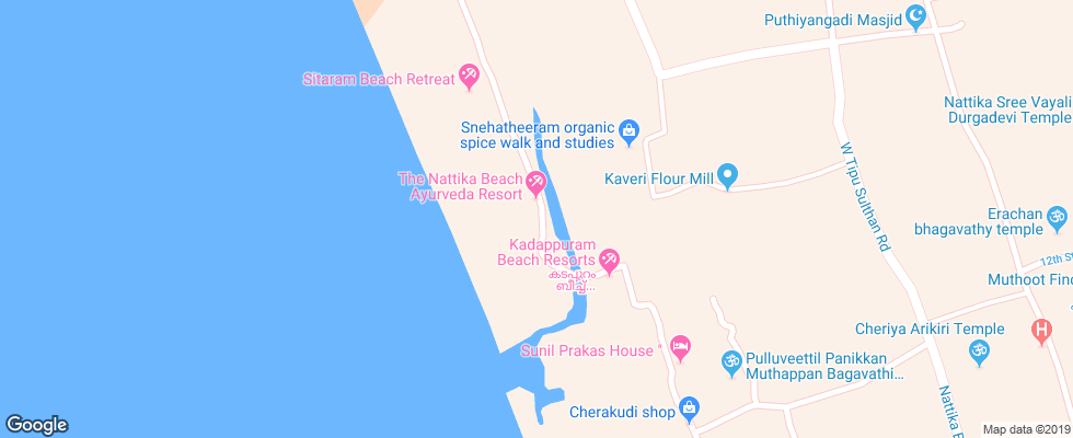 Отель The Nattika Beach Resort на карте Индии