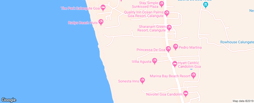 Отель The Ocean Park Resort на карте Индии