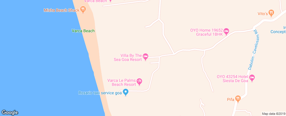 Отель Villa By The Sea на карте Индии
