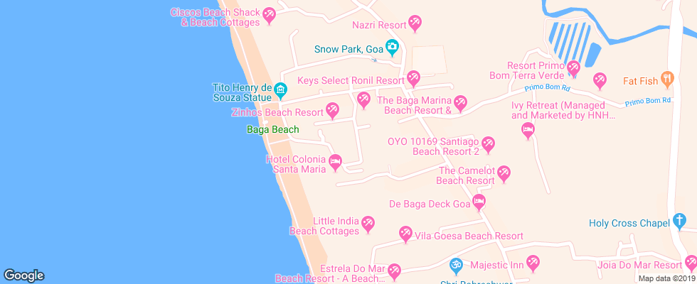 Отель Villa Sol Beach Resort на карте Индии