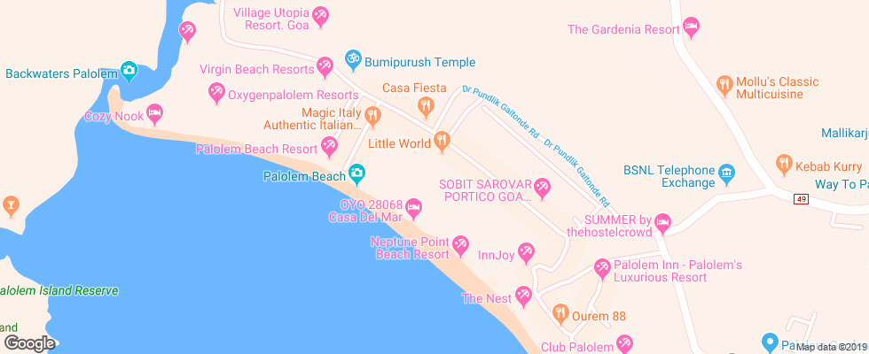 Отель Zappia Cove на карте Индии