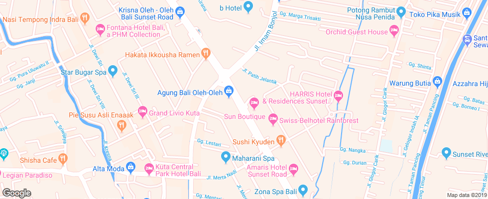 Отель Adhi Jaya Sunset на карте Индонезии