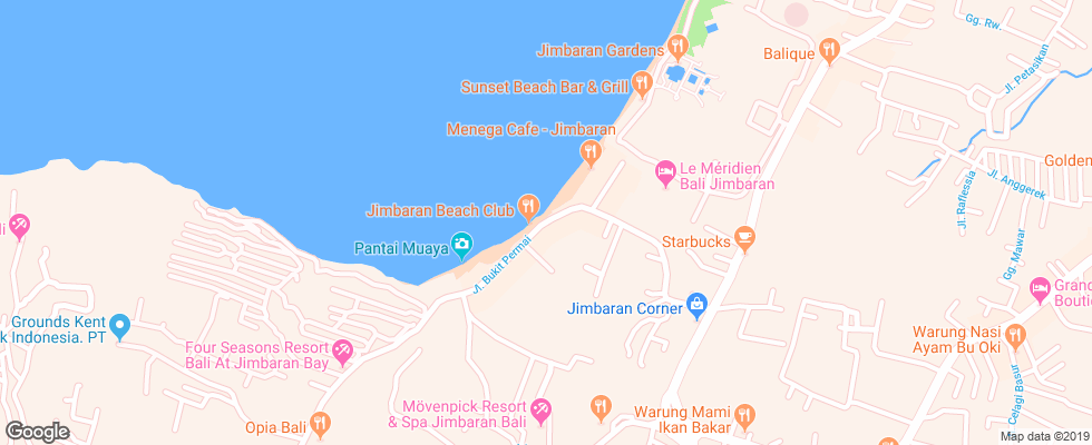 Отель Ahimsa Villas на карте Индонезии
