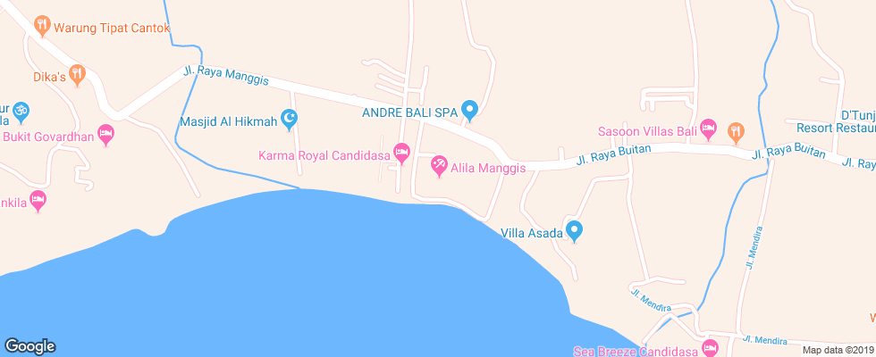 Отель Alila Manggis Resort на карте Индонезии