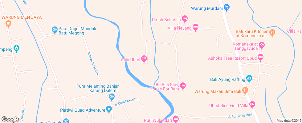 Отель Alila Ubud Resort на карте Индонезии