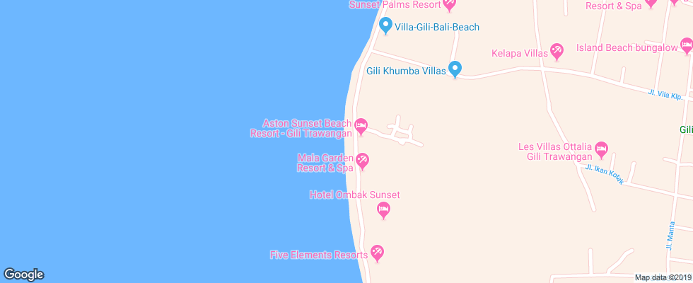 Отель Aston Sunset Beach Resort на карте Индонезии