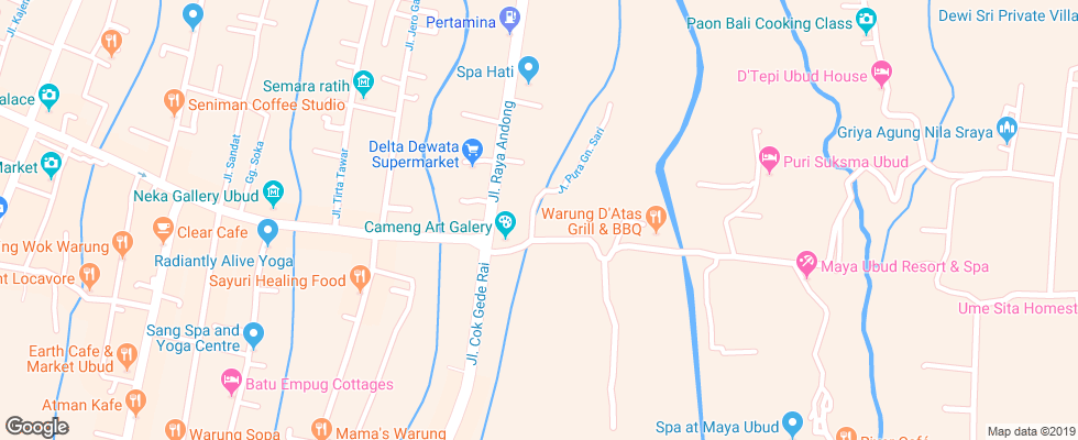 Отель Bali Taman Rahasia на карте Индонезии