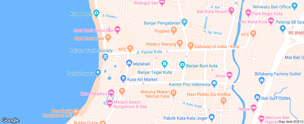 Отель Fave Hotel Kuta Square на карте Индонезии