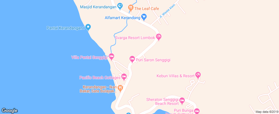 Отель Graha Senggigi Beach Hotel на карте Индонезии
