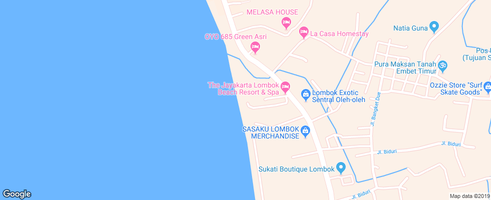 Отель Jayakarta Lombok на карте Индонезии