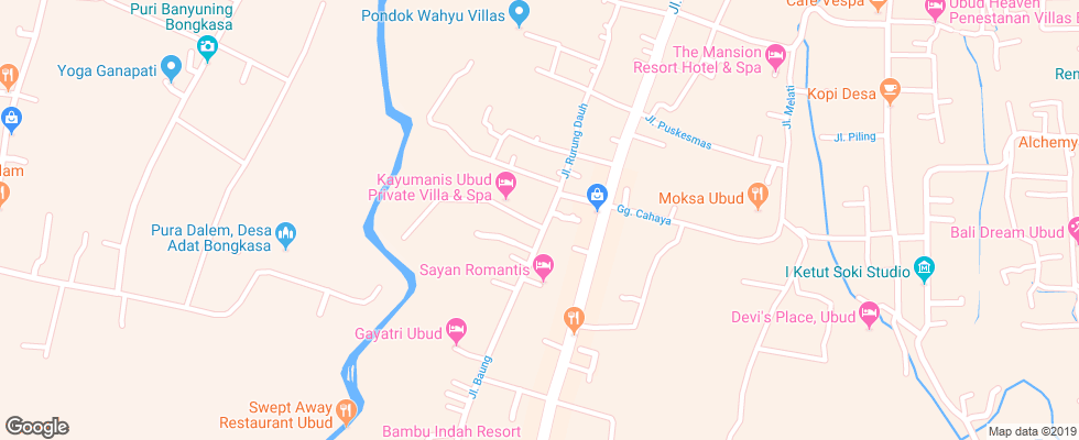 Отель Kayumanis Villa & Spa Ubud на карте Индонезии