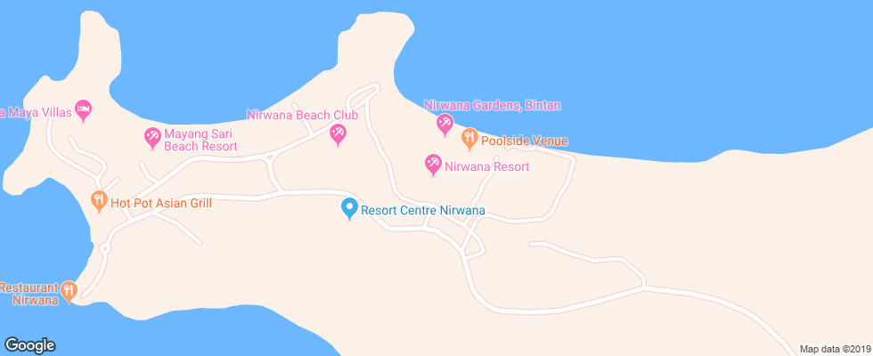 Отель Nirwana Resort на карте Индонезии