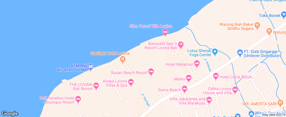 Отель Sunari Villas & Spa Resort на карте Индонезии