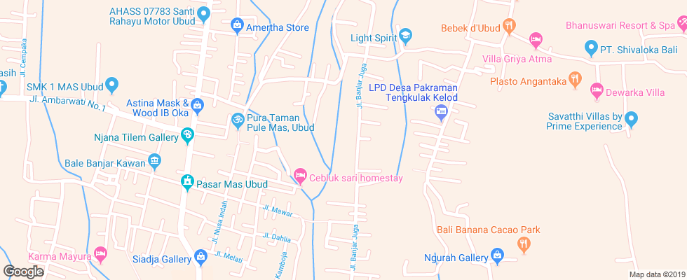 Отель Ubud Village At Nyuh Kuning на карте Индонезии