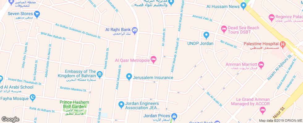 Отель Alqasr Metropole на карте Иордании
