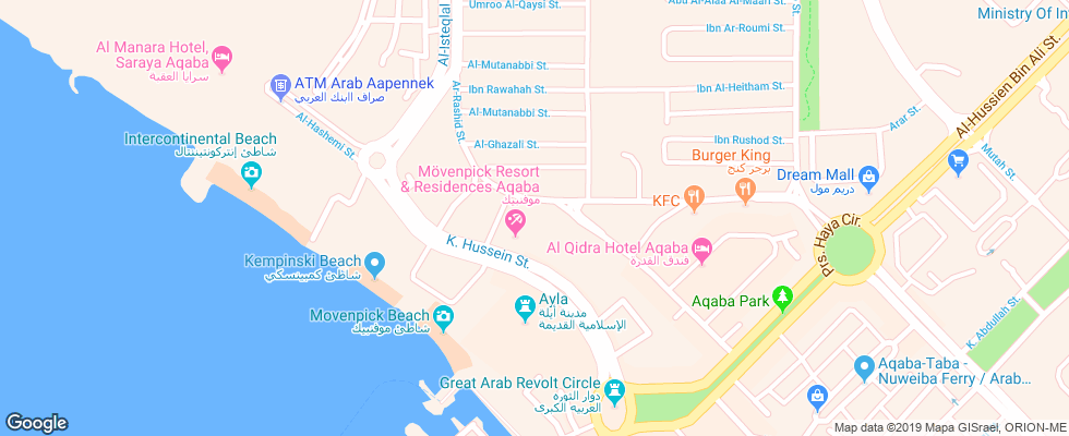 Отель Aqaba Gulf Hotel на карте Иордании