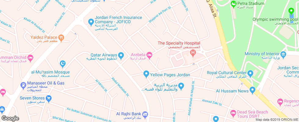 Отель Arabela Amman на карте Иордании