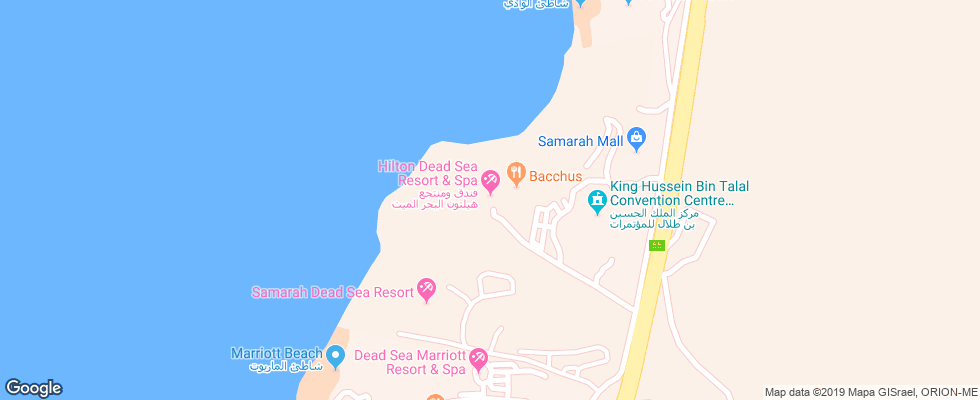 Отель Hilton Dead Sea Resort & Spa на карте Иордании