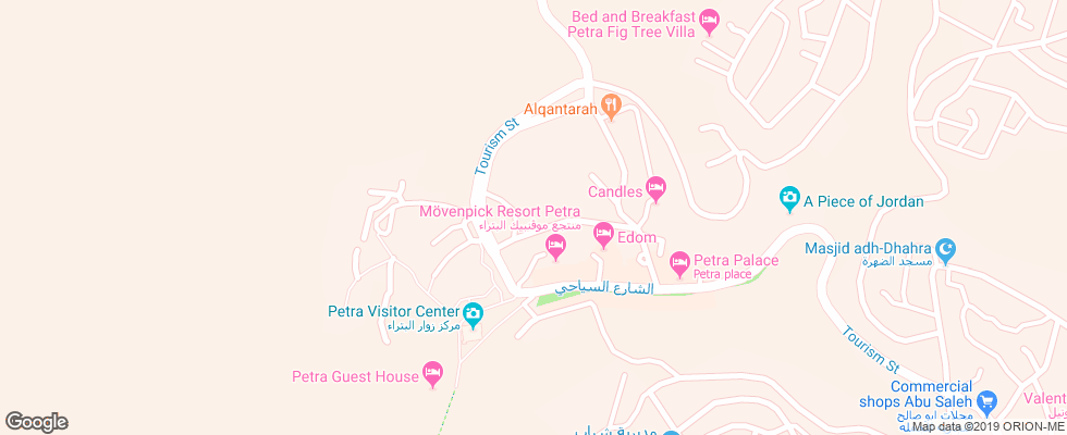 Отель Petra Moon Hotel на карте Иордании