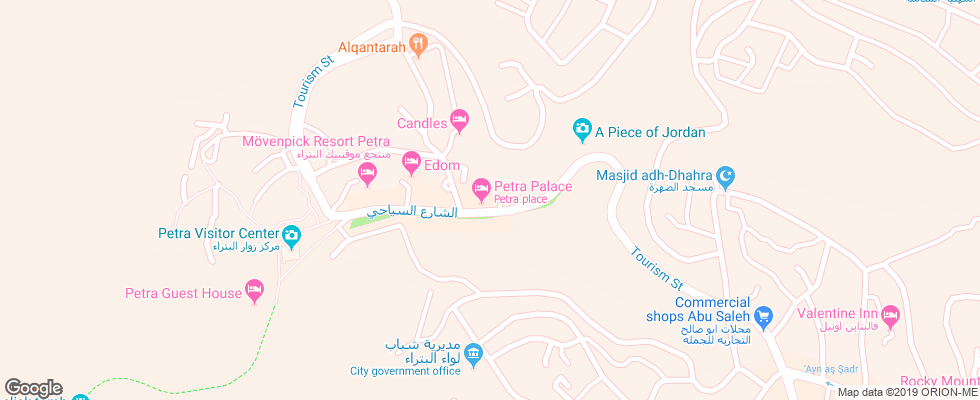 Отель Petra Palace на карте Иордании