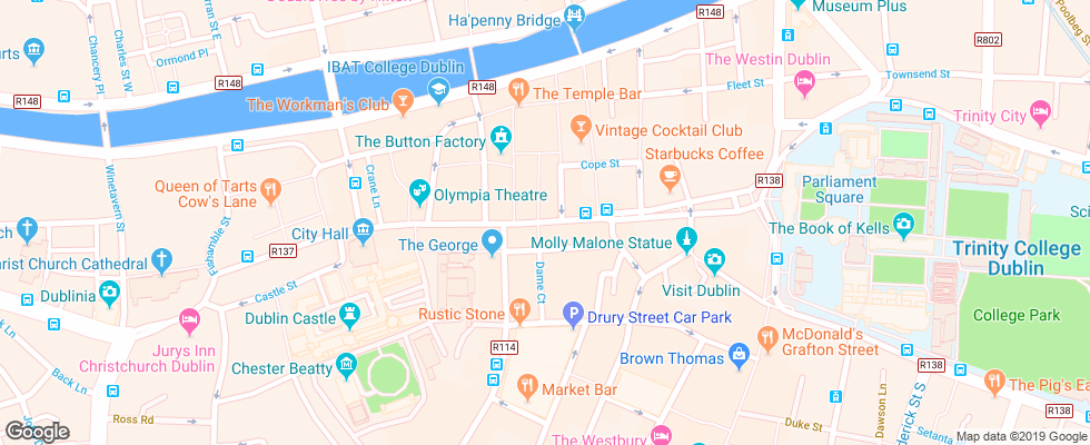 Отель Dublin Citi на карте Ирландии