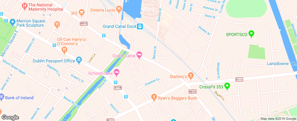 Отель Grand Canal на карте Ирландии