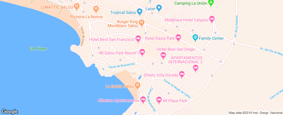 Отель 4R Salou Park Resort I на карте Испании