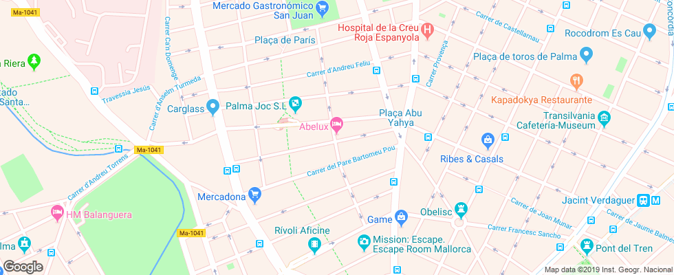 Отель Abelux на карте Испании