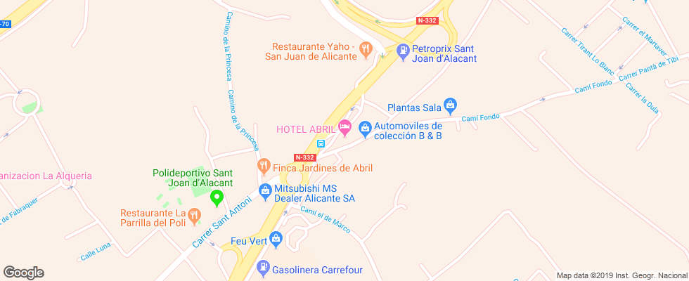 Отель Abril на карте Испании