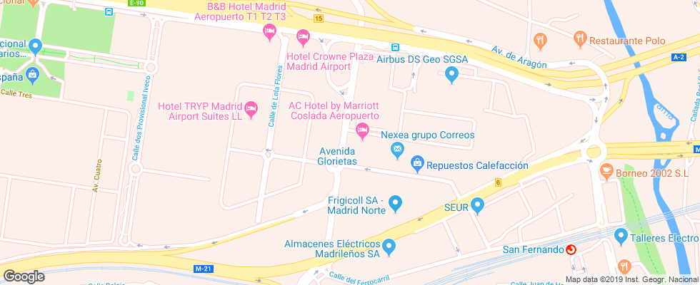 Отель Ac Hotel Coslada Aeropuerto на карте Испании