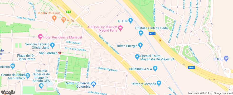 Отель Ac Madrid Feria на карте Испании