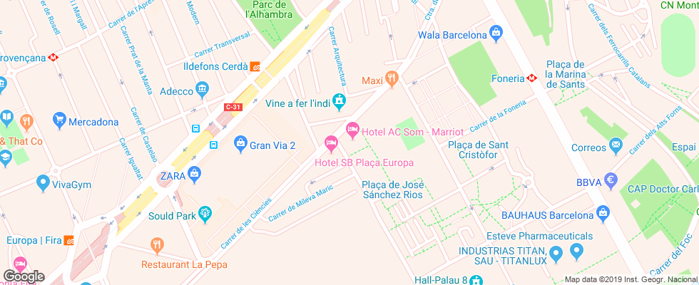 Отель Ac Som на карте Испании