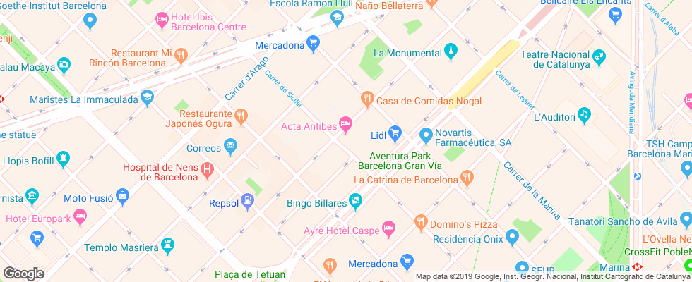 Отель Acta Antibes на карте Испании