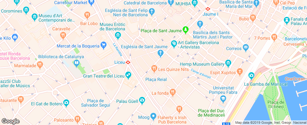 Отель Adagio на карте Испании