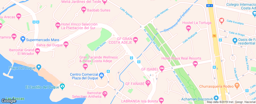 Отель Adonis Resort Fanabe на карте Испании