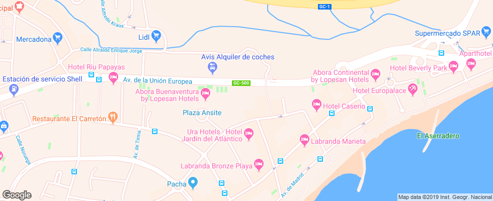 Отель Agaete Parque на карте Испании