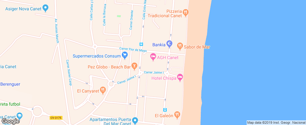 Отель Agh Canet на карте Испании