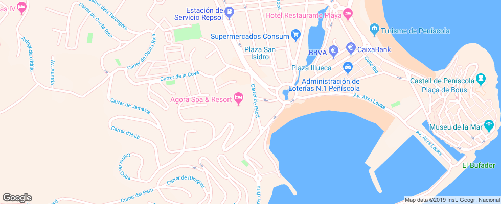 Отель Agora Spa & Resort на карте Испании