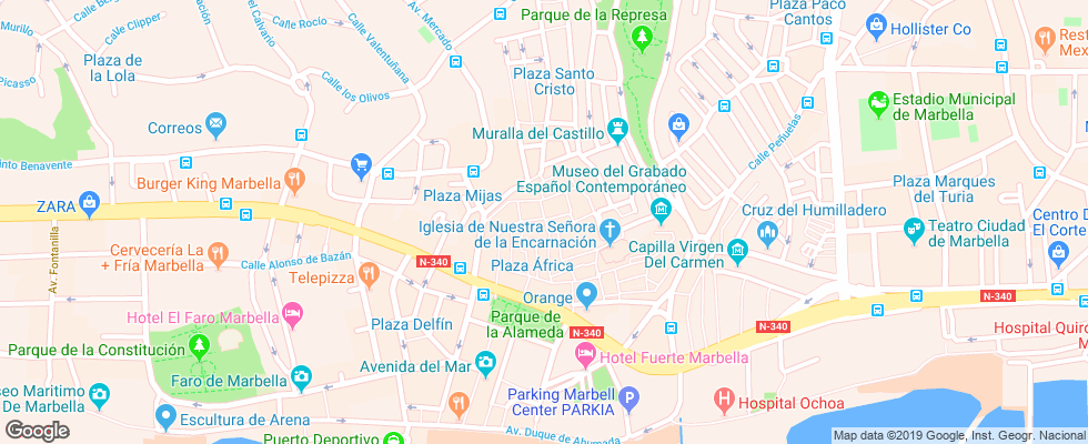 Отель Alanda Club Marbella на карте Испании