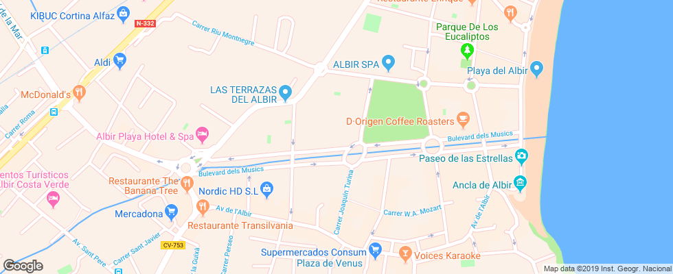 Отель Albir Confort - Avenida на карте Испании