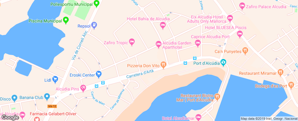 Отель Alcudia Garden на карте Испании