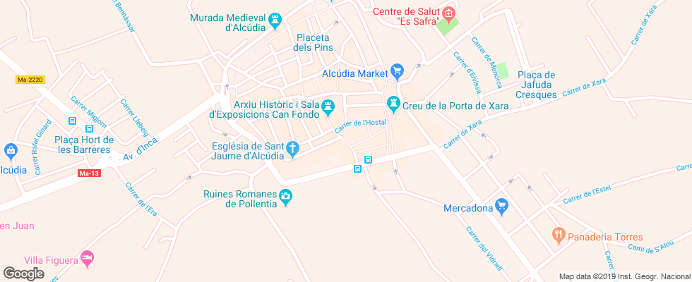 Отель Alcudia Petit на карте Испании
