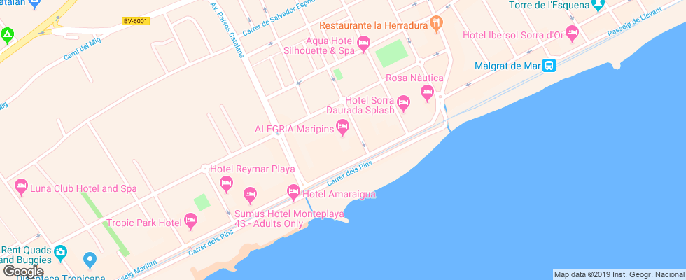 Отель Alegria Maripins на карте Испании