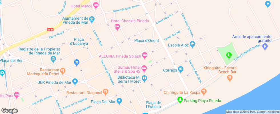 Отель Alegria Pineda Splash на карте Испании
