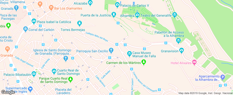 Отель Alhambra Palace на карте Испании